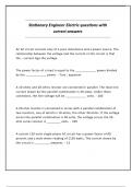 Stationary Engineer Electric questions with correct answers