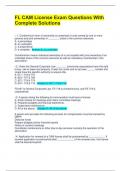 FL CAM License Exam Questions With Complete Solutions