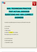 NAIL TECHNICIAN PRACTICE TEST ACTUAL 2025&sol;2026 QUESTIONS AND 100&percnt; CORRECT ANSWERS
