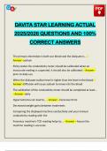 DAVITA STAR LEARNING ACTUAL 2025&sol;2026 QUESTIONS AND 100&percnt; CORRECT ANSWERS