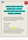 GOOD CLINICAL PRACTICE QUIZZES- SET 1 ACTUAL 2025&sol;2026 QUESTIONS AND 100&percnt; CORRECT ANSWERS