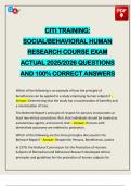 CITI TRAINING&colon; SOCIAL&sol;BEHAVIORAL HUMAN RESEARCH COURSE EXAM ACTUAL 2025&sol;2026 QUESTIONS AND 100&percnt; CORRECT ANSWERS