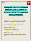 SOCIAL&sol;BEHAVIORAL RESEARCH TRAINING &lpar;CITI&rpar; EXAM ACTUAL 2025&sol;2026 QUESTIONS AND 100&percnt; CORRECT ANSWERS