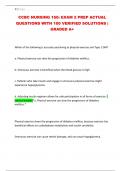 CCBC NURSING 160&colon; EXAM 2 PREP ACTUAL QUESTIONS WITH 100 VERIFIED SOLUTIONS &vert; GRADED A&plus;