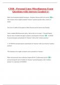 CISR - Personal Lines Miscellaneous Exam  Questions with Answers Graded A&plus; 