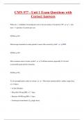 CMN 577 - Unit 1 Exam Questions with  Correct Answers 
