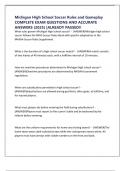 Michigan High School Soccer Rules and Gameplay COMPLETE EXAM QUESTIONS AND ACCURATE ANSWERS &lpar;2025&rpar; &vert;ALREADY PASSED&excl;&excl;