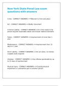 New York State Penal Law exam questions with answers