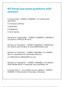 NY Penal Law exam questions with answers&period;