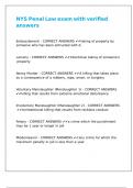 NYS Penal Law exam with verified answers