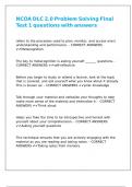 NCOA DLC 2&period;0 Problem Solving Final Test 1 questions with answers
