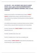 CA PSI SITE - LIFE&comma; ACCIDENT AND HEALTH AGENT EXAM &vert; latest update 2025&sol;26&vert;COMPREHENSIVE QUESTIONS AND VERIFIED ANSWERS &lpar;100&percnt; Correct solutions&rpar; 