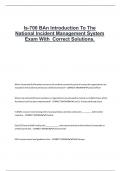 Is-700 BAn Introduction To The National Incident Management System Exam With Correct Solutions&period;