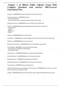 Chapter 1 of Illinois Public Adjuster Exam With Complete Questions And Answers 100&percnt;Correct Guaranteed Pass