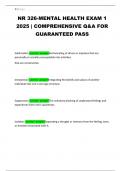 NR 326-MENTAL HEALTH EXAM 1 2025 &vert; COMPREHENSIVE Q&A FOR GUARANTEED PASS
