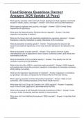 Food Science Questions Correct Answers 2025 Update &lpar;A Pass&rpar;