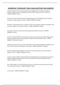 BIOMEDICAL TECHNOLOGY FINAL EXAM QUESTIONS AND ANSWERS