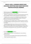 MGCCC LEVEL 2 NURSING NEURO EXAM 2025&sol;2026&semi; CERTIFIED EXAM QUESTIONS WITH VERIFIED DETAILED ANSWERS