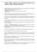  Illinois Public Adjuster Exam Questions With Correct Answers &comma;100&percnt; Guaranteed Pass&excl;&excl;&excl;