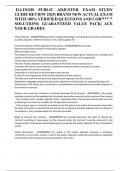 ILLINOIS PUBLIC ADJUSTER EXAM STUDY GUIDE REVIEW 2025&vert; BRAND NEW ACTUAL EXAM WITH 100&percnt; VERIFIED QUESTIONS AND CORRECT SOLUTIONS&vert; GUARANTEED VALUE PACK&vert; ACE YOUR GRADES