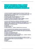 FISDAP PARAMEDIC EXAM BUNDLE WITH COMPLETE SOLUTIONS LATEST UPDATED 2025-2026  GRADED A&plus;