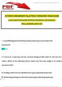 ATI RN FUNDAMENTALS PROCTORED EXAM 2024&sol;2025 ACTUAL EXAM TESTBANK 3 VERSIONS WITH ACTUAL EXAM QUESTIONS WITH DETAILED VERIFIED ANSWERS ALREADY GRADED A&plus;&period;
