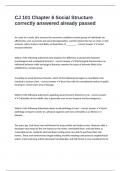 CJ 101 Chapter 6 Social Structure correctly answered already passed