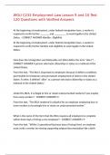 WGU C233 Employment Law Lesson 9 and 10 Test 120 Questions with Verified Answers&comma;100&percnt;CORRECT