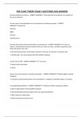 PRE-CLINIC THEORY EXAM 1 QUESTIONS AND ANSWERS
