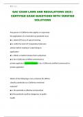 QAC EXAM LAWS AND REGULATIONS 2025 &vert; CERTIFIED EXAM QUESTIONS WITH VERIFIED SOLUTIONS