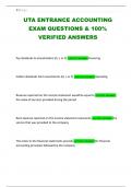 UTA ENTRANCE ACCOUNTING EXAM QUESTIONS & 100&percnt; VERIFIED ANSWERS