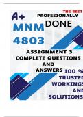 MNM4803 Assignment 3 &lpar;COMPLETE ANSWERS&rpar; 2025 - DUE 22 August 2025