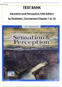 Test Bank For Sensation and Perception  11th Edition by E&period; Goldstein&vert;&vert;ISBN&colon;9780357446478