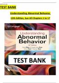 Test Bank For Understanding Abnormal Behavior  12th Edition by David Sue &vert;&vert;ISBN&colon;9780357365212