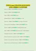 TWPS Exam UPDATED QUESTIONS  AND CORRECT ANSWERS
