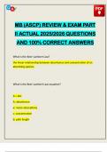 MB &lpar;ASCP&rpar; REVIEW & EXAM PART II ACTUAL 2025&sol;2026 QUESTIONS AND 100&percnt; CORRECT ANSWERS