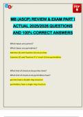 MB &lpar;ASCP&rpar; REVIEW & EXAM PART I ACTUAL 2025&sol;2026 QUESTIONS AND 100&percnt; CORRECT ANSWERS