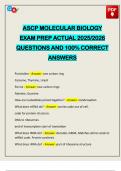ASCP MOLECULAR BIOLOGY EXAM PREP ACTUAL 2025&sol;2026 QUESTIONS AND 100&percnt; CORRECT ANSWERS