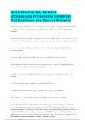 Part 1 Practice Test for Intuit Bookkeeping Professional Certificate Test Questions and Correct Answers&period;