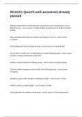 HCA101 Quiz&num;3 well answered already passed 