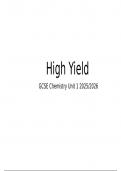 High Yield GCSE Chemistry &lpar;WJEC&rpar; Unit 1 Revision Guide &plus; Mark Scheme&comma; Spec & Past Paper Focus 2025&sol;26