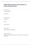 NURS 335 questions and answers A&plus; rated already passed