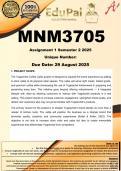 MNM3705 Assignment 1 &lpar;COMPLETE ANSWERS&rpar; Semester 2 2025  - DUE 29 August 2025
