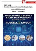 TEST BANK for Operations Management Creating Value Along the Supply Chain&comma; 11th Edition by Russell and Taylor Verified Chapters 1-17&comma; Complete