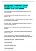 Bookkeeping Certification Course Final Exam Questions and Actual Answers 2025-2026 Updated&period;