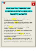 FDNY COF F-07 EXAM ACTUAL 2025&sol;2026 QUESTIONS AND 100&percnt; CORRECT ANSWERS