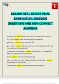 COLIBRI REAL ESTATE FINAL EXAM ACTUAL 2025&sol;2026 QUESTIONS AND 100&percnt; CORRECT ANSWERS