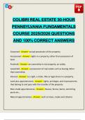 COLIBRI REAL ESTATE 30-HOUR PENNSYLVANIA FUNDAMENTALS COURSE 2025&sol;2026 QUESTIONS AND 100&percnt; CORRECT ANSWERS