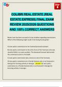PACKAGE DEAL&colon;&colon;&colon; COLIBRI REAL ESTATE EXAMS 2025&sol;2026 Q&A 100&percnt; PASS