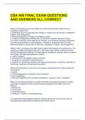 CBA 400 FINAL EXAM QUESTIONS AND ANSWERS ALL CORRECT 